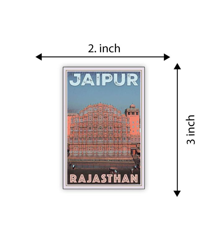 Wooden Fridge Magnet Indian Souvenir Gift Items  Gift for Travels  Decorative Magnet for Kitchen, Refrigerator Door, Home Decor (Jaipur)